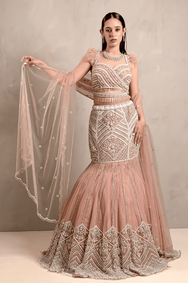 Lumignon Riobon border nermaid dress ピンク Lumignon Riobon border