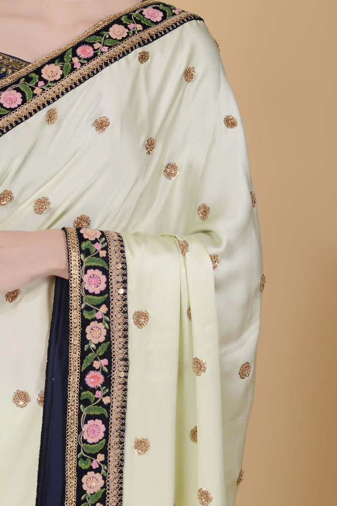 Tinted Green Saree freeshipping - Frontier Bazarr