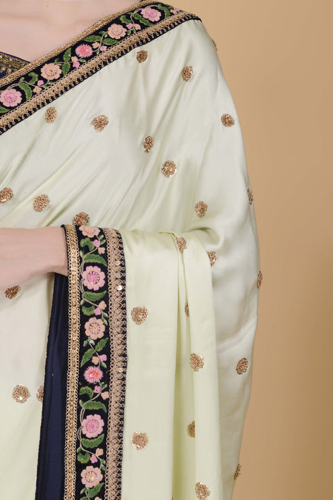 Tinted Green Saree freeshipping - Frontier Bazarr