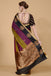 Purple Black and Olive Stripes Saree freeshipping - Frontier Bazarr