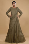 Olive green gown. freeshipping - Frontier Bazarr