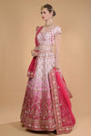 Ombre Pink Embroidered Lehenga Set. freeshipping - Frontier Bazarr