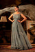 Grayish blue Embellished gown with dupatta. freeshipping - Frontier Bazarr