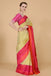 Yellow Grey with Pink and Orange Border Saree freeshipping - Frontier Bazarr