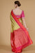 Yellow Grey with Pink and Orange Border Saree freeshipping - Frontier Bazarr