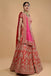 Red lehenga with pink dupatta set. freeshipping - Frontier Bazarr