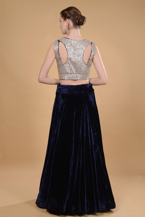 Navy Blue Skirt & Top set. freeshipping - Frontier Bazarr