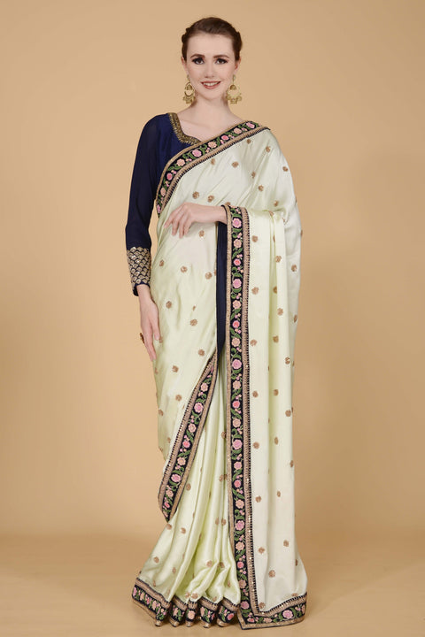Tinted Green Saree freeshipping - Frontier Bazarr