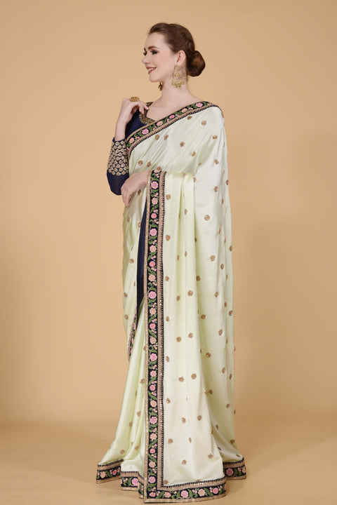 Tinted Green Saree freeshipping - Frontier Bazarr