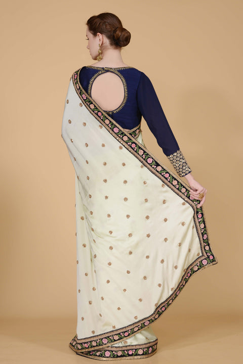 Tinted Green Saree freeshipping - Frontier Bazarr