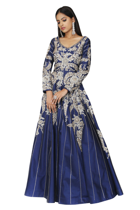Royal Blue Embroidered Gown. freeshipping - Frontier Bazarr