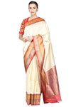 Pure-white handloom banarasi silk. freeshipping - Frontier Bazarr