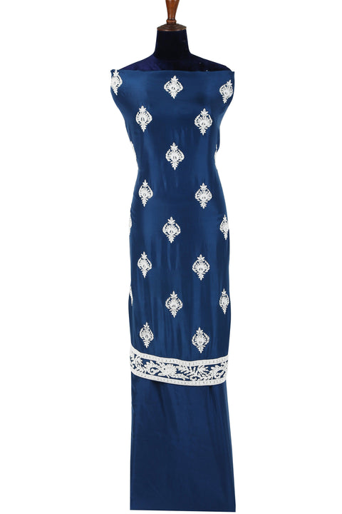 Royal Blue with Pista Green dupatta Unstitch Set. freeshipping - Frontier Bazarr