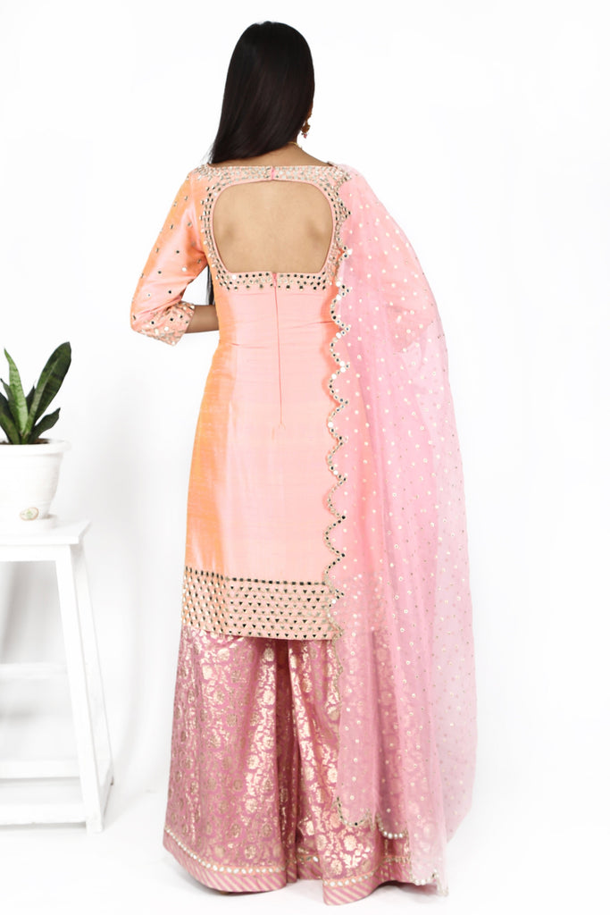 Champagne pink with sharara set. freeshipping - Frontier Bazarr