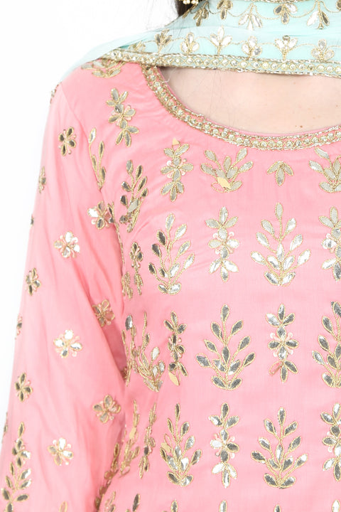 Light Pink Embroidered Sharara Set. freeshipping - Frontier Bazarr