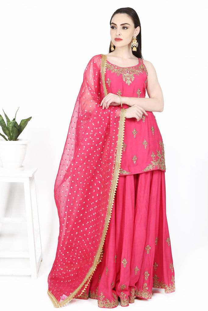 Magenta sharara set. freeshipping - Frontier Bazarr