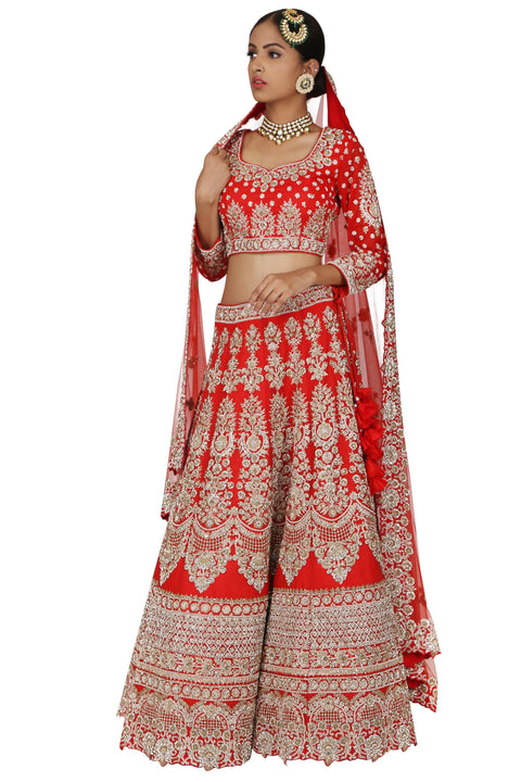 Ruby red lehenga set. freeshipping - Frontier Bazarr