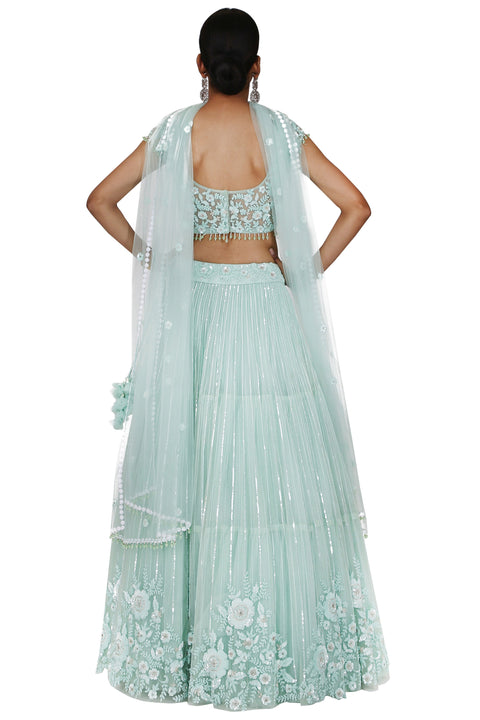 Powder Blue Lehenga Set. freeshipping - Frontier Bazarr