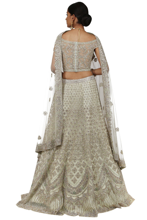 Pearl river grey lehenga set freeshipping - Frontier Bazarr