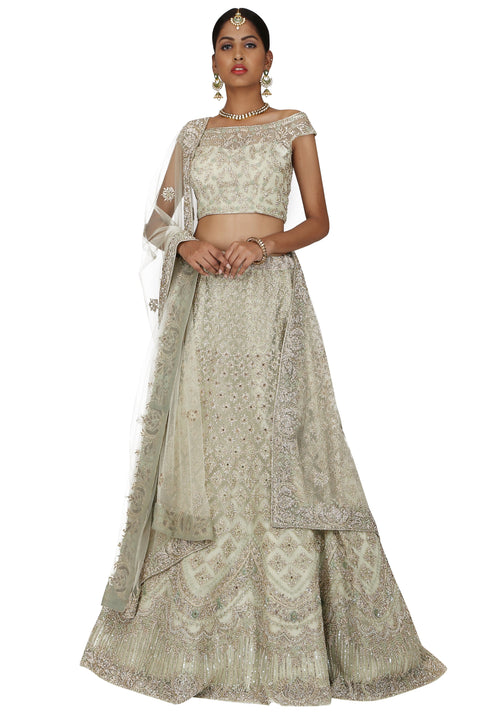 Pearl river grey lehenga set freeshipping - Frontier Bazarr