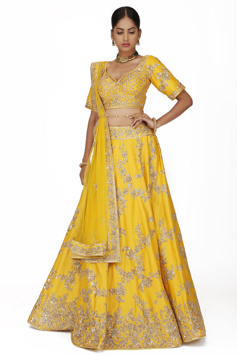 Bright Yellow Lehenga Set. freeshipping - Frontier Bazarr