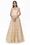 Nude symmetrical box embroidered gown. freeshipping - Frontier Bazarr