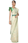 Off-White Embroidered Saree. freeshipping - Frontier Bazarr