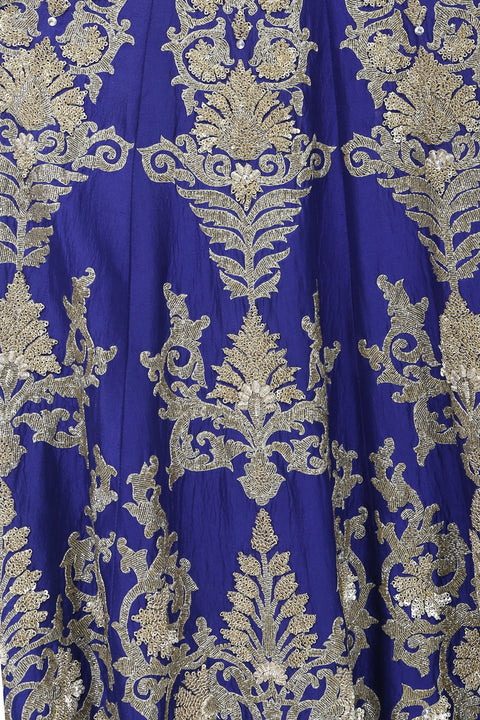 Mid-night blue anarkali with dupatta set. freeshipping - Frontier Bazarr