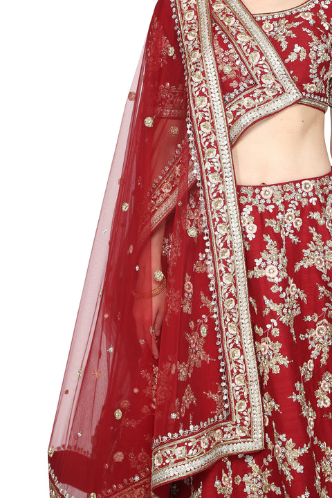 Maroon lehenga set. freeshipping - Frontier Bazarr