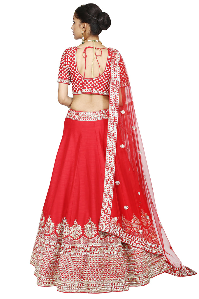 Bright red lehenga set. freeshipping - Frontier Bazarr